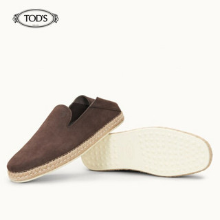 托德斯 TOD'S 2020春夏 男士绒面小牛皮便鞋 礼盒礼品 棕色 43.5