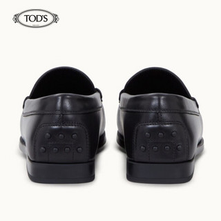 TOD'S 2020春夏 男士牛皮乐福鞋 平底鞋 礼盒礼品 黑色 39.5