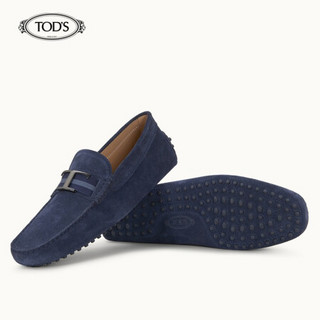 托德斯 TOD'S 2020春夏 男士绒面小牛皮豆豆鞋 平底鞋  礼盒礼品 XXM0GW0CT50RE0 蓝色 38.5