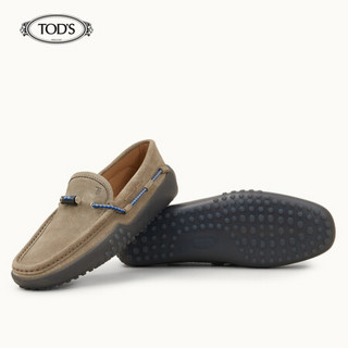 托德斯 TOD'S 2020春夏 男士绒面皮革豆豆鞋 平底鞋  礼盒礼品XXM24C0CW00RE0 棕色 40.5