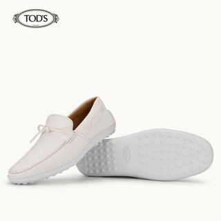 TOD'S 2020春夏 男士牛皮乐福鞋 平底鞋 礼盒礼品 XXM15C0CN50NLK 米白色 41.5