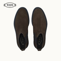 TOD'S 2020秋冬 男士绒面小牛皮踝靴 中筒靴 靴子 礼盒礼品 深褐色 44.5