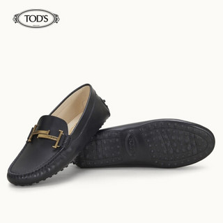 TOD'S 2020秋冬 女士牛皮豆豆鞋 平底鞋 黑色 38.5