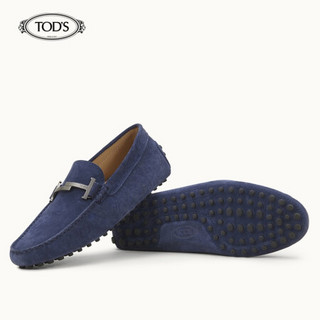 托德斯 TOD'S 2020秋冬 男士绒面小牛皮豆豆鞋 平底鞋  礼盒礼品 XXM64C0DG31RE0  蓝色 39