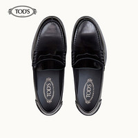 托德斯 TOD'S 2021早春新品 男士牛皮乐福鞋 平底鞋 礼盒礼品 黑色 40.5