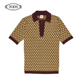 TOD'S 托德斯 2020秋冬女士Polo针织衫 X8WC1418010SEK 黄色/棕色 S