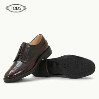 托德斯 TOD'S 2020秋冬 女士牛皮系带鞋 礼盒礼品 XXW60C0DE20EB5 酒红色 36