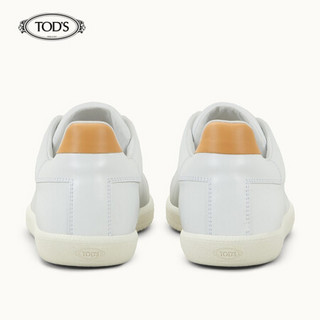 TOD'S 2020秋冬 男士牛皮运动鞋 休闲鞋  XXM68C0DR10OXA 白色/橙色 41.5