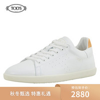 TOD'S 2020秋冬 男士牛皮运动鞋 休闲鞋  XXM68C0DR10OXA 白色/橙色 41.5