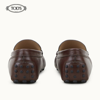 TOD'S 2020秋冬 男士牛皮豆豆鞋 平底鞋  礼盒礼品 酒红色 39.5