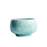 熹谷 龙泉青瓷 浮雕祥云主人杯 100ml 粉青釉