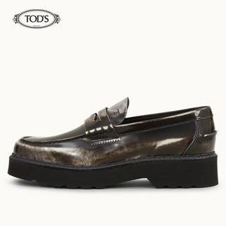 托德斯 TOD'S 2020秋冬 男士牛皮乐福鞋 平底鞋 礼盒礼品 咖啡色 40