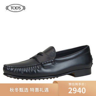 托德斯 TOD'S 2020秋冬 男士牛皮乐福鞋 平底鞋 礼盒礼品 黑色 43