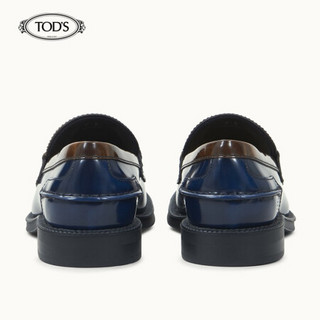 托德斯 TOD'S 2020秋冬 男士牛皮乐福鞋 平底鞋 礼盒礼品 蓝色 40.5