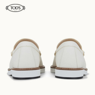 托德斯 TOD'S 2021早春 女士牛皮乐福鞋 平底鞋 白色 39