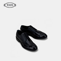 TOD'S 2021早春新品 男士新款穿孔雕花牛皮系带鞋 黑色 41