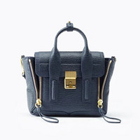 3.1 Phillip Lim  奢侈品 PASHLI MINI SATCHEL系列 女士深蓝色牛皮包  AC00-0226SKC-INK