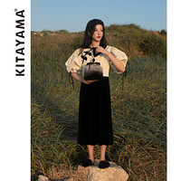 Kitayama北山制包所 直岛2系列 兔毛圆柱包  秋冬 手拎包  原创设计师 个性百搭 黑色
