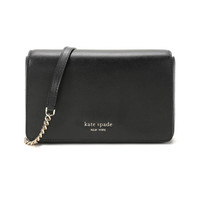 凯特·丝蓓 Kate Spade 2021春夏款 奢侈品 女士皮质spencer单肩斜挎包手拿包黑色 PWR00293 001