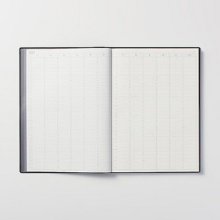 无印良品 MUJI 优质纸月周记笔记本/2020年12月开始 深灰色 18.2×25.7cm