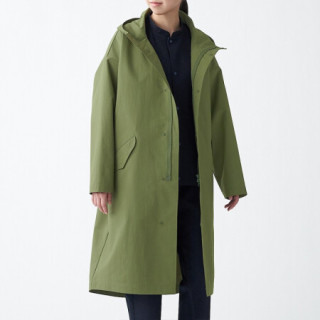 商品无印良品 muji labo 男女通用 不易沾水 风帽大衣 21ss 新品 卡其