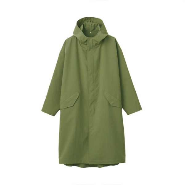 商品无印良品 muji labo 男女通用 不易沾水 风帽大衣 21ss 新品 卡其