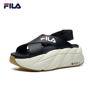 FILA 斐乐 官方 女运动凉鞋2021春夏新款厚底沙滩鞋休闲鞋 F12W124528F 黑-BK 37.5