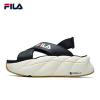 FILA 斐乐官方 女运动凉鞋2021春夏新款厚底沙滩鞋休闲鞋F12W124528F  黑-BK 39