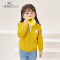 YeeHoO英氏 婴儿毛衣儿童毛衣外套针织衫女开衫儿童中性针织衫秋冬热卖 黄色YRWBJ30457A01 110cm（建议3-4岁）
