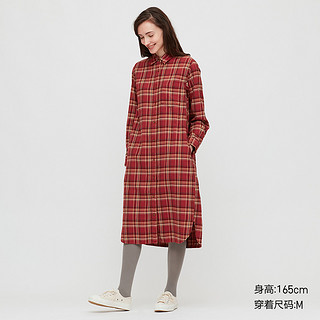 UNIQLO 优衣库 431382  女装法兰绒衬衫式连衣裙