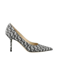 周仰杰(JIMMY CHOO )女士LOVE 85 RJC系列灰黑拼色织物高跟鞋 SILVER/BLACK 36