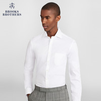 Brooks Brothers/布克兄弟男士斜纹面料免烫超修身纯色正装衬衫 1000070511 1001-白色 16/34