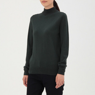 MUJI 无印良品 女士半高领毛衣 W7AA877 绿色 XXL