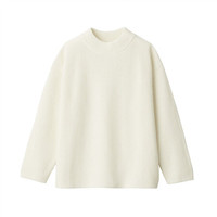 無印良品 無印良品 MUJI 女士高领毛衣 BAH71A0S 米白色 L