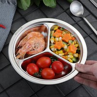 MAXCOOK美厨304不锈钢快餐盘饭盒分格儿童学生分隔餐盒饭盘成人家用分餐