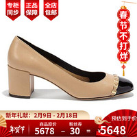 孔雀翎Ferragamo菲拉格慕女鞋高跟鞋圆头设计金属Vara链条细节01P343 704012 37