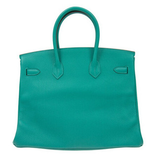 HERMÈS 爱马仕 BIRKIN系列 35 女士皮质手提包 BK35U1TGSS 海洋绿