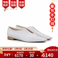 孔雀翎TOD’S/托德斯2020新款女鞋时尚经典DÉCOLLETÉ FLAT牛皮平底鞋 白色 38.5