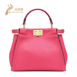 孔雀翎FENDI/芬迪2020新款女包饰有Selleria手织缝线手提单肩斜挎包 蓝绿色