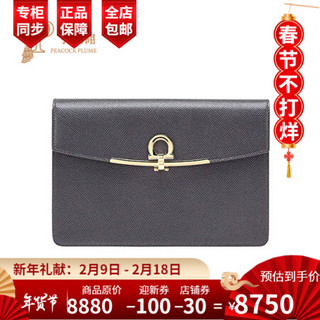 Ferragamo菲拉格慕女包2021新款单肩斜挎包GANCINI手提包 灰色