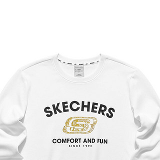 SKECHERS 斯凯奇 新年系列 男子运动卫衣 L121M078-0019 亮白色 XXL