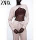 ZARA 新款 女装 罗纹短款上衣 00858027676