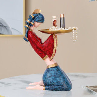 Hoatai Ceramic 华达泰陶瓷 维多利亚翠花 收纳摆件 红蓝色