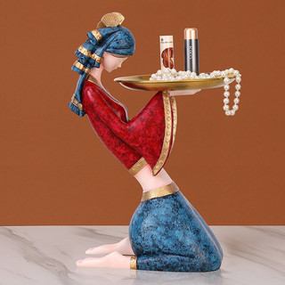 Hoatai Ceramic 华达泰陶瓷 维多利亚翠花 收纳摆件 红蓝色