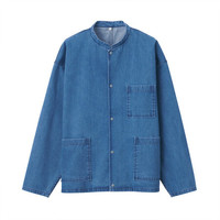 無印良品 MUJI 無印良品 Labo 男女通用 棉轻量牛仔 衬衫夹克 21SS 新品 蓝色 S-M