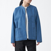 無印良品 MUJI 無印良品 Labo 男女通用 棉轻量牛仔 衬衫夹克 21SS 新品 蓝色 L-XL