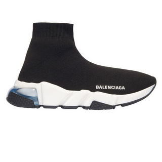 Balenciaga巴黎世家女鞋SpeedClearSole运动鞋袜式设计科技3D针织柔韧压模 红白 37