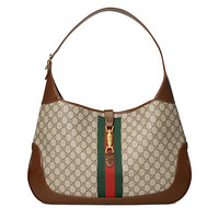 GUCCI 古驰 Jackie 1961系列 女士单肩手提包 645063 HUHHG 8565 乌木色 大号