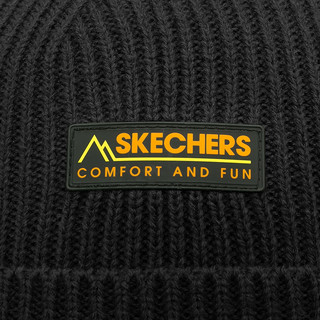 SKECHERS 斯凯奇 中性针织帽 L420U132-002K 深黑色