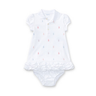 Ralph Lauren/拉夫劳伦女婴 经典款Polo连衣裙与灯笼裤RL32630 100-白色 3M